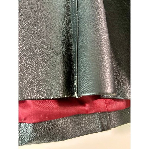 Y2K Genuine Leather Jacket Womens 1X Black 90s Minimalist Whimsy Sleek Classic - Picture 5 of 16